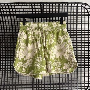 Alemais green floral shorts